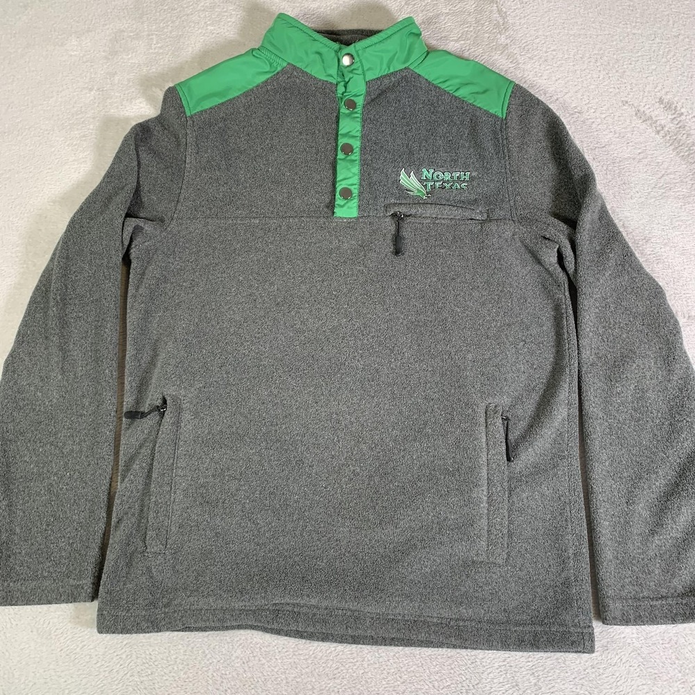 North Texas Mean Green Sweatshirt Mens Medium NCAA Football Colosseum Fleece UNT
